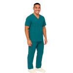 M&M SCRUBS Men's Scrub Set – Stretch V-Neck Multi-Pocket Mens Medical Uniform Scrubs Top & Cargo Pants (True Hunter Green, X-Large)