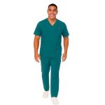 M&M SCRUBS Men's Scrub Set – Stretch V-Neck Multi-Pocket Mens Medical Uniform Scrubs Top & Cargo Pants (True Hunter Green, X-Large)