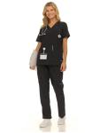 Nautica Women's Scrub Set, 9-Pocket Breathable & Stretchy Pants & Tops