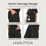 Nautica Women's Scrub Set, 9-Pocket Breathable & Stretchy Pants & Tops