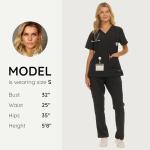 Nautica Women's Scrub Set, 9-Pocket Breathable & Stretchy Pants & Tops