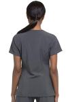 Dickies EDS Essentials Scrubs, V-Neck Womens Tops with Four-Way Stretch and Moisture Wicking DK615, L, Pewter