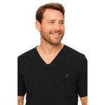 M&M SCRUBS Men's Jogger Scrub Set – Luxe Stretch Medical Uniform, V-Neck Scrubs Top & Jogger Pants (Black, Medium)