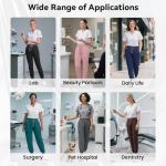 Dvoliaw Medical Scrub Pants for Women, Jogger Scrub Pants with 5 Pockets Drawstring Cargo Pants Mid-Rise Womens Scrubs Pant Pink