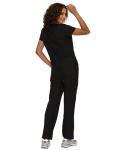 floralhue Scrubs for Women, V-Neck Scrubs Top & Cargo Pants with 12 Pockets, Yoga Waistband, 4 Way Stretch, Black, S