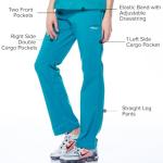 Dagacci Medical Uniform Women's Scrubs Set Stretch Ultra Soft Y-Neck Wrap Top and Pants Ceil Blue S