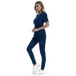 YEZEX Scrubs for Women Set, Medical Scrubs Top & Pants, Women's Jogger Scrub Set w/ 10 Pockets(Navy Blue)