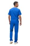 Monarch Uniforms Men's Scrub Set V-Neck Scrub Sets with Nine Large Pockets(Royal Blue,2X-large)