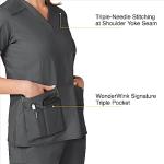 WonderWink Women's Wonderflex Verity Scrub Top, Charcoal, XX-Small