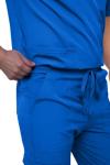 Monarch Uniforms Men's Scrub Set V-Neck Scrub Sets with Nine Large Pockets(Royal Blue,2X-large)