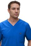 Monarch Uniforms Men's Scrub Set V-Neck Scrub Sets with Nine Large Pockets(Royal Blue,2X-large)