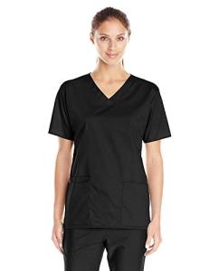 Wink WonderWORK Scrubs for Women's V-Neck Scrub Top Black L