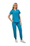 Naivlizer Scrub Top for Women V-Neck Scrub Shirt Medical Uniform with 5 Pockets