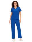 COZYFIT Scrubs for Women - V Neck Top and Bootcut Cargo Straight Pants, Womens Scrub Sets with 12 Pockets, 4 Way Stretch Fabric, Royal Blue, M