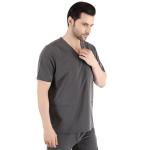 Organix Unisex Scrub Tops for Men & Women - Classic Fit, V-Neck, 7 Pocket, Four-Way Stretch, Anti-Wrinkle Unisex Medical Scrub Top for Men & Women, Yoga, Lightweight, Workout - Charcoal (Medium)