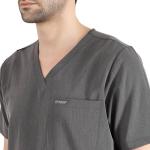 Organix Unisex Scrub Tops for Men & Women - Classic Fit, V-Neck, 7 Pocket, Four-Way Stretch, Anti-Wrinkle Unisex Medical Scrub Top for Men & Women, Yoga, Lightweight, Workout - Charcoal (Medium)