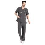 Organix Unisex Scrub Tops for Men & Women - Classic Fit, V-Neck, 7 Pocket, Four-Way Stretch, Anti-Wrinkle Unisex Medical Scrub Top for Men & Women, Yoga, Lightweight, Workout - Charcoal (Medium)