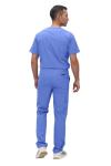 Monarch Uniforms Men's Scrub Set V-Neck Scrub Sets with Nine Large Pockets(Ceil Blue,Medium)