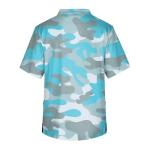 Scrubs for Men V Neck Scrub Tops Short Sleeve Plus Size Scrubs Camo Surgical Uniform Shirts with 3 Pocket Blues XL