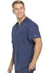 Dickies Dynamix Scrubs for Men, Athletic-Inspired V-Neck Chest Pocket Scrub Top with Four-Way Stretch and Moisture Wicking DK Navy