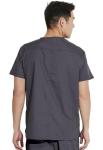 Dickies Scrub Set For Men With V-Neck 5 Pocket Top 81906 with Button Closure Elastic Waistband Pant 81006, Pewter-L Top/L Pant