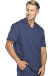 Dickies Dynamix Scrubs for Men, Athletic-Inspired V-Neck Chest Pocket Scrub Top with Four-Way Stretch and Moisture Wicking DK Navy