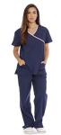 11142W Just Love Women's Scrub Sets / Medical Scrubs / Nursing Scrubs - S, Navy with Light Pink Trim,Navy With Light Pink Trim,Small