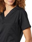 Amazon Essentials Women's Classic Fit V-Neck Short Sleeve Scrub Top (Available in Plus Size), Black, 3X