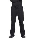 Cherokee Scrub Set for Men V-Neck Top & Fly Front Tapered Leg Cargo Pant with 9 Pockets & 2-Way Stretch Fabric- CK00042C, XL, Black