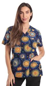 Just Love Women's V-Neck Printed Scrub Top 7068-20-M