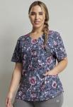 Dickies Dynamix Women Scrubs Top V-Neck Print Plus Size DK623, 2XL, Flor-get About It