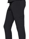 Natural Uniforms Womens 11 Pocket Cool Stretch Cargo Scrub Set (Black, Medium)