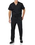 Amazon Essentials Men's Elastic Drawstring Waist Scrub Pant, Black, Medium