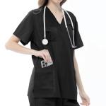 VICOGARD Scrubs Set for Women Medical Uniform – Stretch V-Neck Top & Straight Leg Pants with 9 Pockets for Nurse Esthetician Workwear