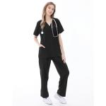 VICOGARD Scrubs Set for Women Medical Uniform – Stretch V-Neck Top & Straight Leg Pants with 9 Pockets for Nurse Esthetician Workwear