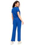 COZYFIT Scrubs for Women - V Neck Top and Bootcut Cargo Straight Pants, Womens Scrub Sets with 12 Pockets, 4 Way Stretch Fabric, Royal Blue, S