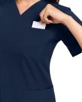 COMENII Scrubs for Women Set, V-Neck Top & Straight Leg Pants with 11 Pockets, Stretch Comfortable Womens Scrub Sets-R-Navy S