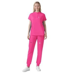 Eipnare Scrubs for Women Set - Cool Stretch Scrub Top & Jogger Pants with 11 Pockets Breathable Nursing Uniform Scrub Suit