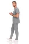 MediChic Men Scrubs Set - Stretch V-Neck Scrub Top with 7-Pocket Pants, Anti-Wrinkle, Yoga Waistband Workwear Scrubs for Men