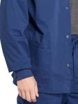Cherokee Men’s Scrub Jacket Snap Front Medical with 3 Pockets, Knit Cuffs, Soft Fade Resistant 2-Way Stretch - WW360, L, Navy