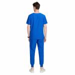 Uniforms World Louis Scrubs Set for Men — Classic V-Neck Stretch Top & Jogger Pants Yoga Waistband, 8 Pockets, Anti-Wrinkle