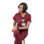 Uniforms World Ava Scrubs Set for Women — Classic fit Top & Slim Jogging Pants, Yoga Waistband, 9 Pockets, Anti-Wrinkle