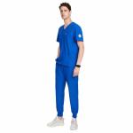 Uniforms World Louis Scrubs Set for Men — Classic V-Neck Stretch Top & Jogger Pants Yoga Waistband, 8 Pockets, Anti-Wrinkle