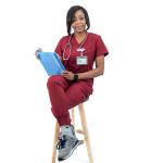 Uniforms World Ava Scrubs Set for Women — Classic fit Top & Slim Jogging Pants, Yoga Waistband, 9 Pockets, Anti-Wrinkle