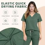 RAYGARD Women Medical Scrub Set – Premium Medical Uniform with 4-Way Stretch V-Neck Top & Cargo Pants for Nursing & Clinic Work in Turquoise, Size Large