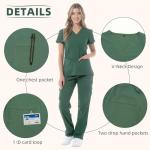 RAYGARD Women Medical Scrub Set – Premium Medical Uniform with 4-Way Stretch V-Neck Top & Cargo Pants for Nursing & Clinic Work in Turquoise, Size Large