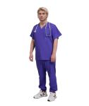 Yoweenton Scrub for Men Scrubs Medical Uniform Man Scrubs Set Medical Scrubs Top and Pants，5-Pocket Top and 5 Pocket Pants
