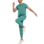 CCHZYSKO Scrubs for Men Stretch V-Neck Scrub Top Jogger Pant with 8 Pockets Work Set Quick Dry Anti-Wrinkle Mens Scrubs Set 01-Turquoise