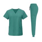 CCHZYSKO Scrubs for Men Stretch V-Neck Scrub Top Jogger Pant with 8 Pockets Work Set Quick Dry Anti-Wrinkle Mens Scrubs Set 01-Turquoise