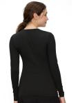 COZYFIT Women’s Underscrub Tee Comfort V-Neck Long Sleeve Undershirt with Soft & Easy Care Fabric Black